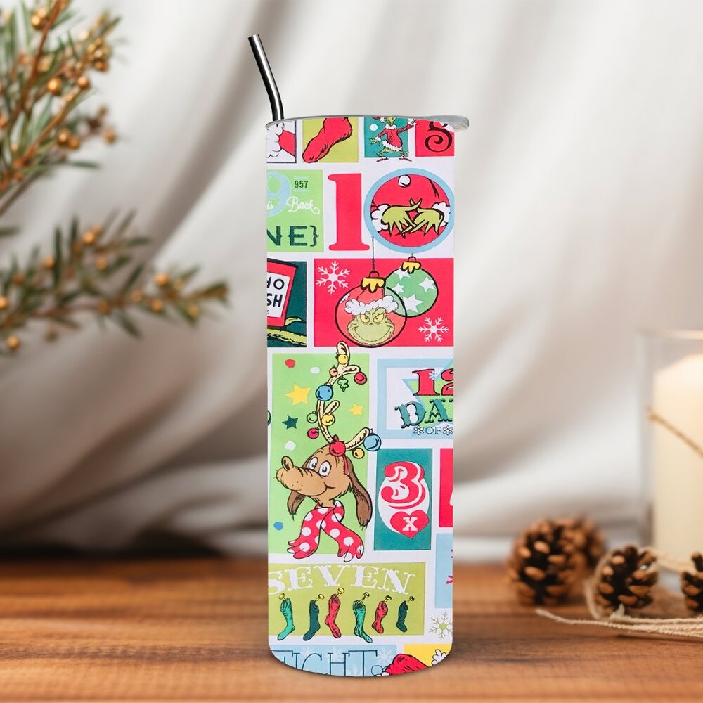 12 Days of Christmas Grinch 20 oz Tumbler - Picture 3 of 5